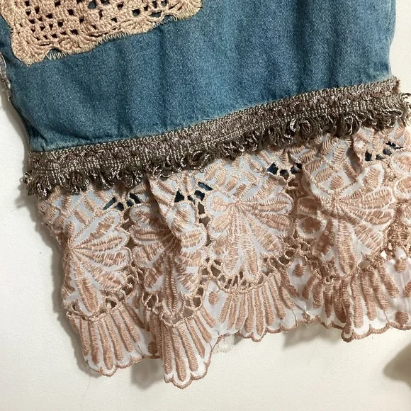 Upcycled Patchwork Bloomers One Size S-L Reworked Boho Hippie Frayed OOAK Unique - Picture 14 of 16